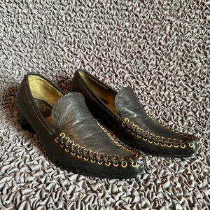 Calleen Cordero Handmade Leather Loafers Studded Women Size 7